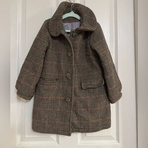 Deesha Mini Girls Wool Blend Houndstooth Coat | Size 120 (5–6Y)